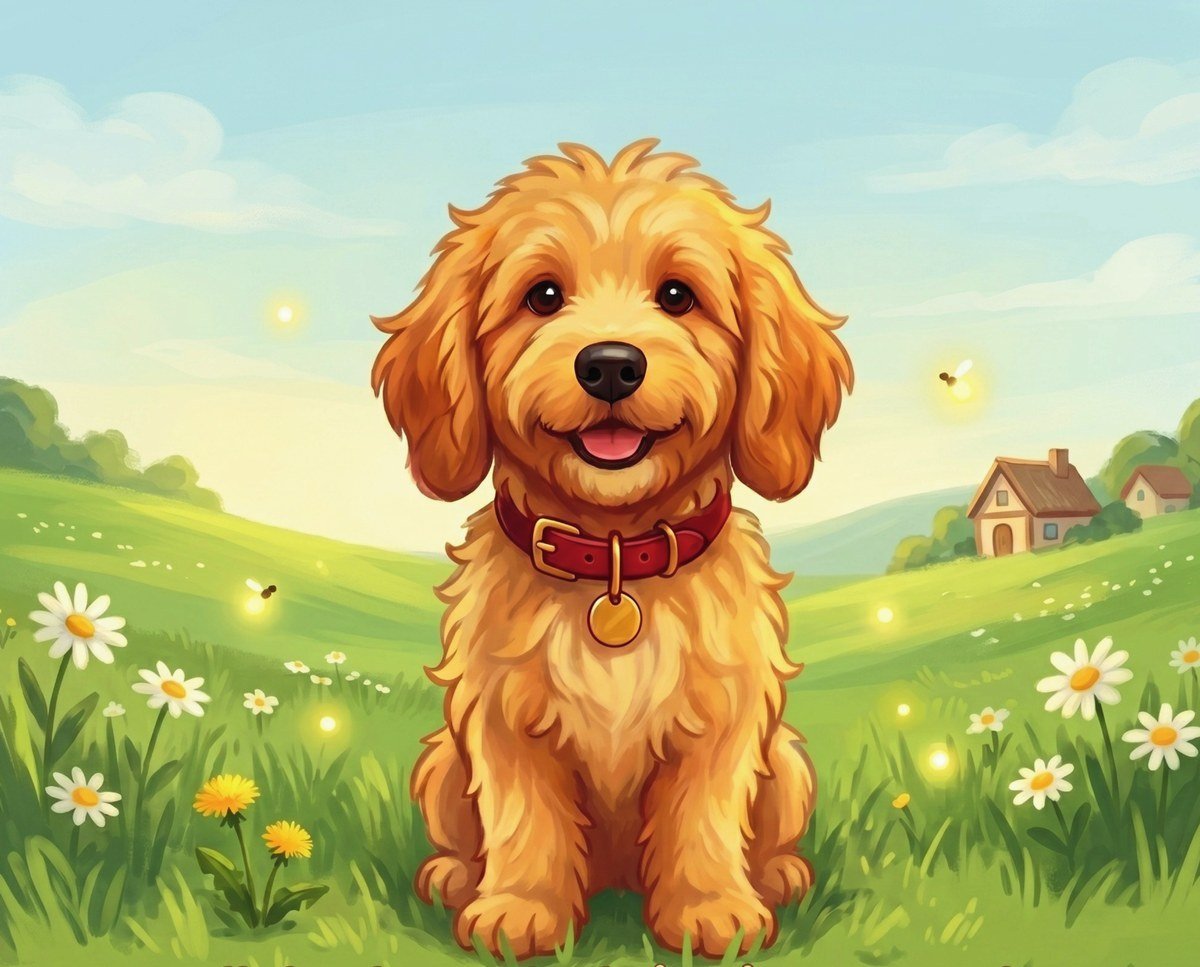 Maverick the English Cream Goldendoodle
